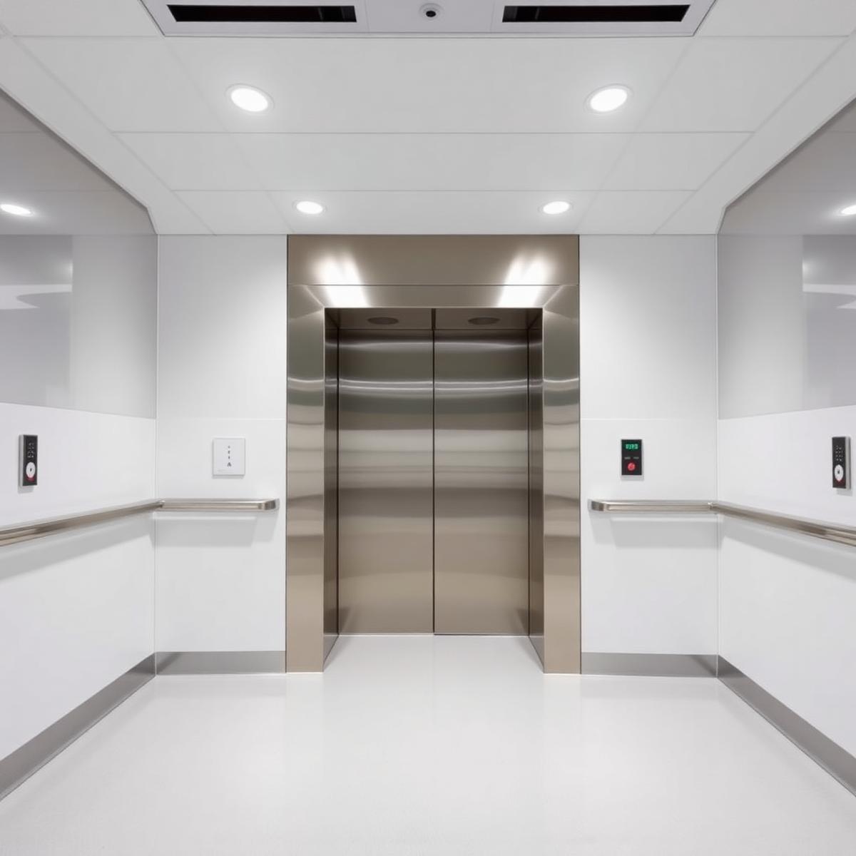 Ruime ziekenhuislift met brede RVS deuren